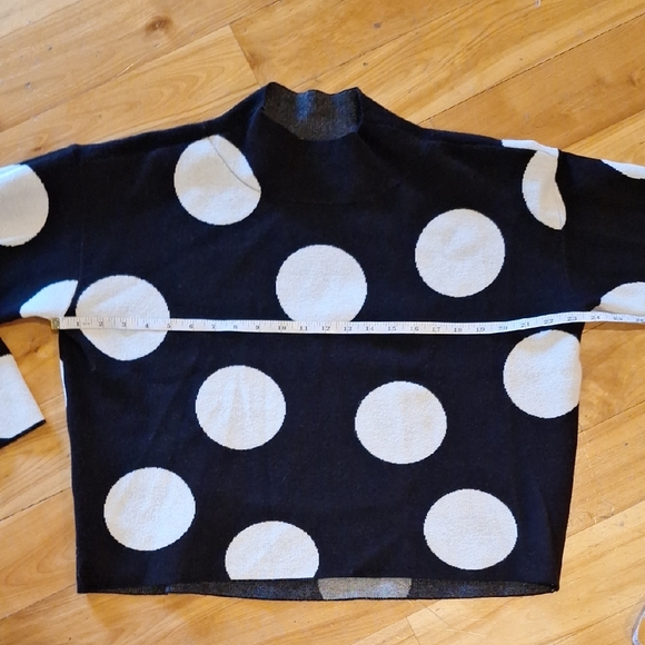 Anthropologie Maeve Carys Mock Neck Oversized Polka Dot Sweater Sz M - Picture 8 of 11